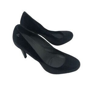 Calvin Klein Black Snakeskin Pattern High Heel Pumps Shoes Size 9 Fionn
